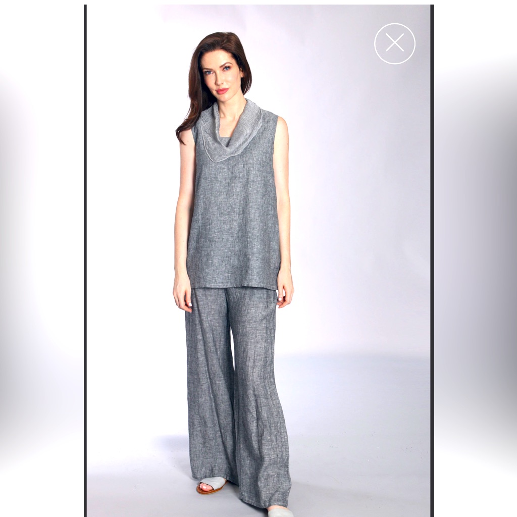 Fenini Linen Cowl Top & Wide Pant M